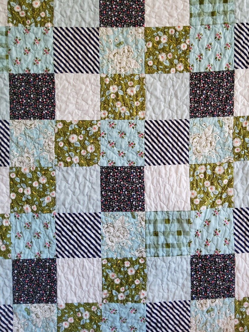 Farmhouse Floral Baby Quilt for Sale Handmade Patchwork Etsy