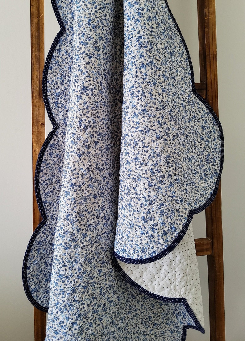 Scalloped Edge Baby Girl Quilt for Sale Handmade Quilt Etsy