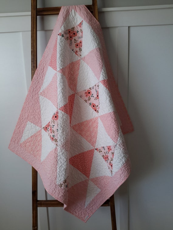 Pink Baby Girl Quilt for Sale Handmade Patchwork Quilt Etsy