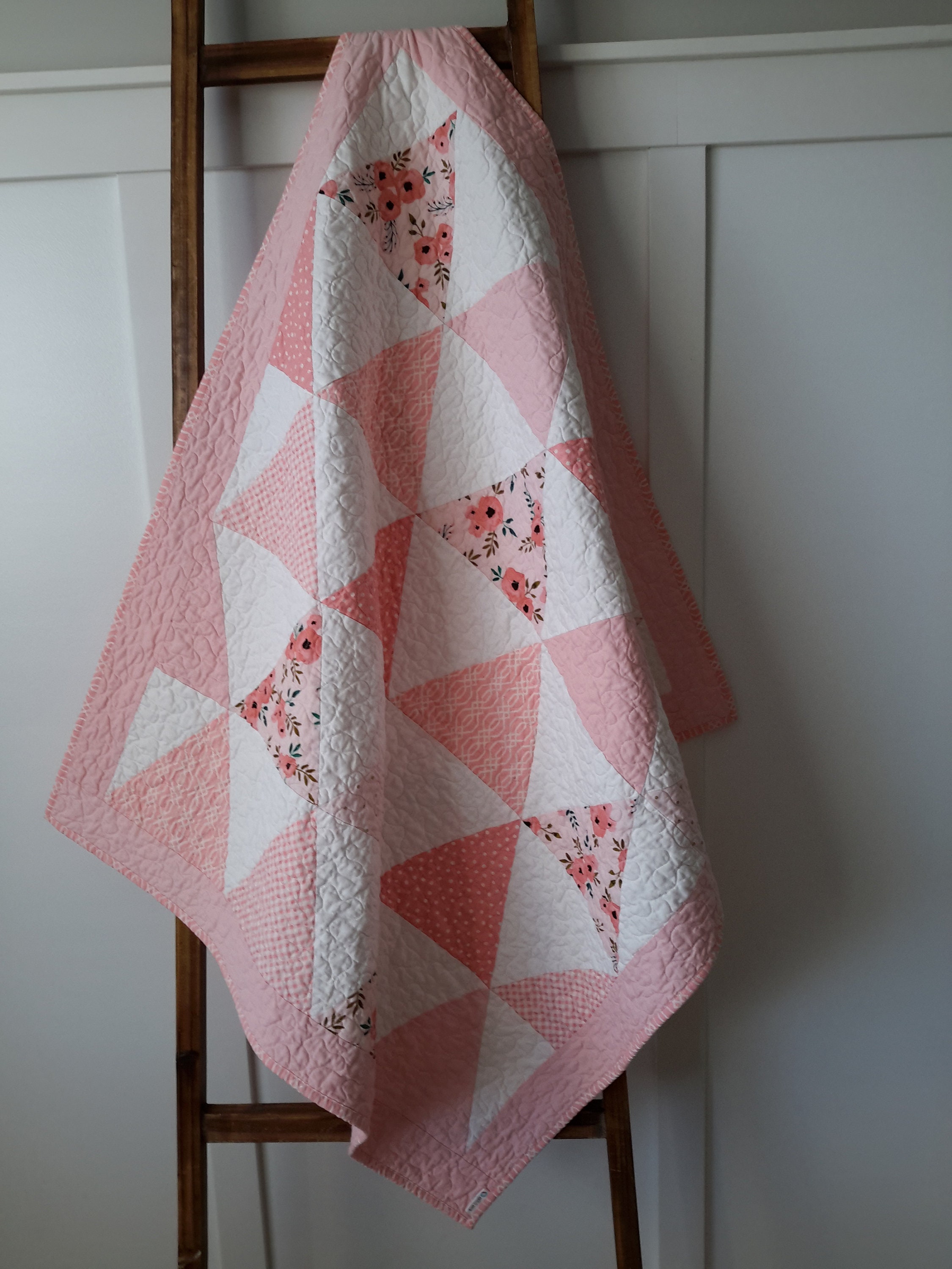 Pink Baby Girl Quilt for Sale Handmade Patchwork Quilt Etsy
