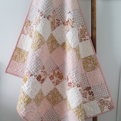 Baby Quilt Yellow Quilt for Sale Baby Girl Quilt Etsy