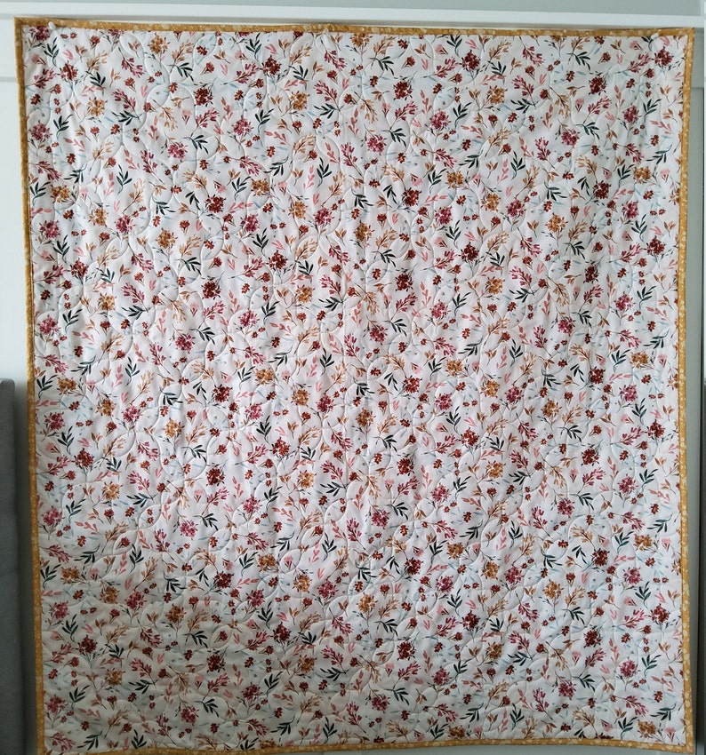 Fall Floral & Gingham Baby Girl Quilt Floral/gingham Etsy Canada