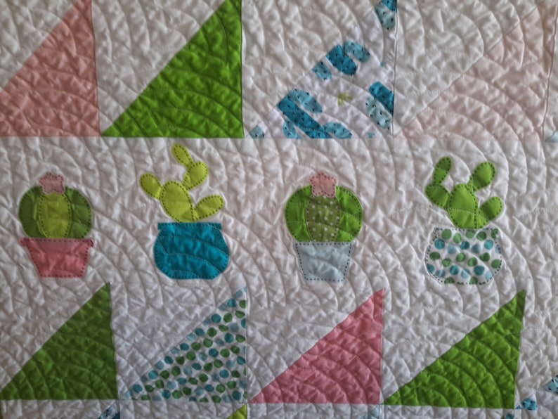 Cactus Baby Quilt for Sale Handmade Baby Quilt Ready to Etsy