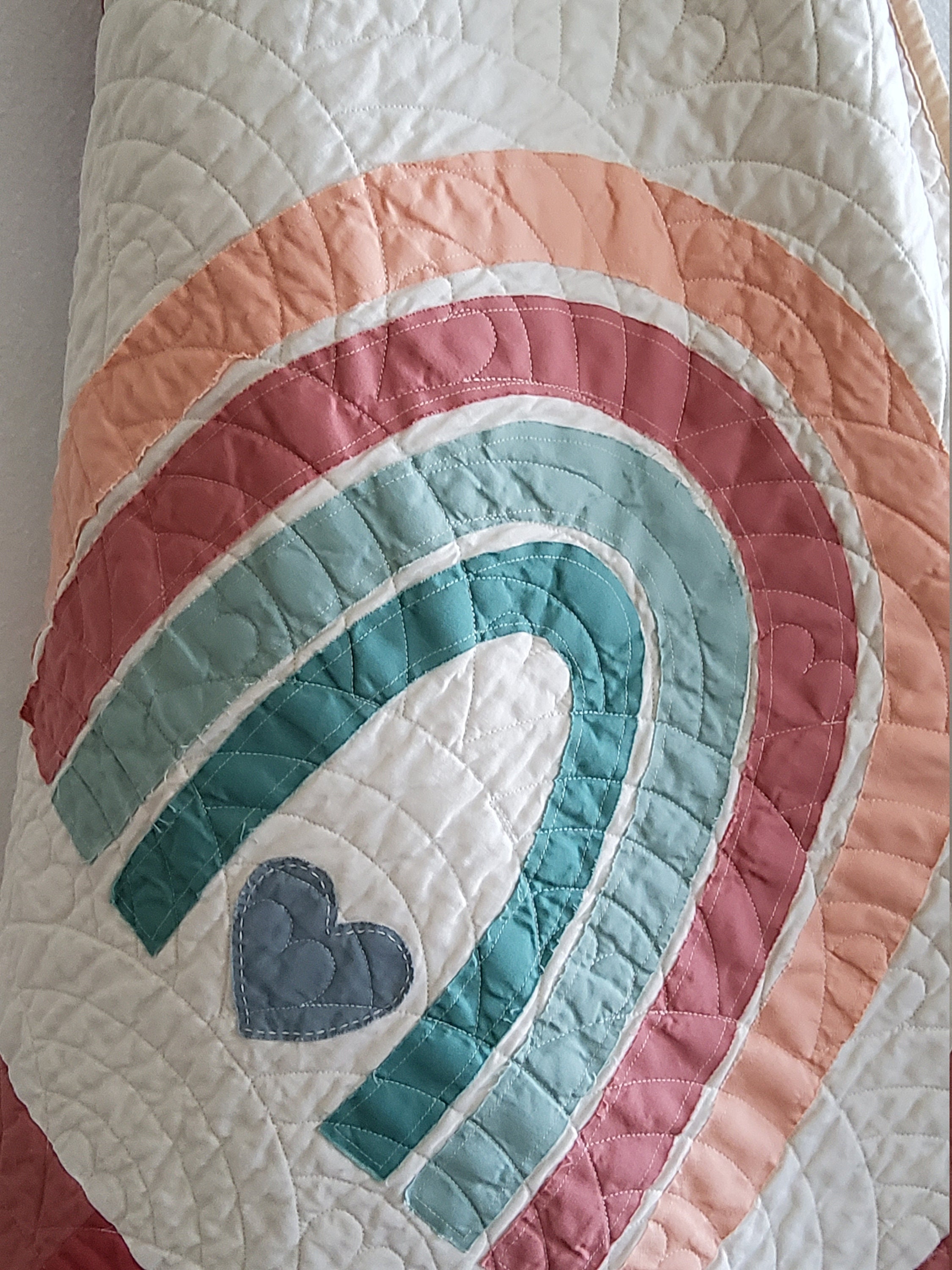 Baby Quilt Pattern Boho Rainbow Quilt Nursery Decor PDF Etsy