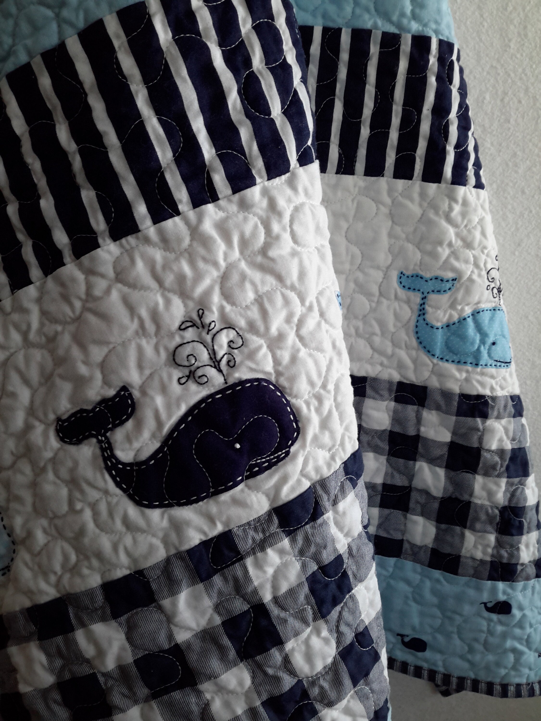 Whale Baby Boy Quilt Nautical Quilt Whales applique with Etsy