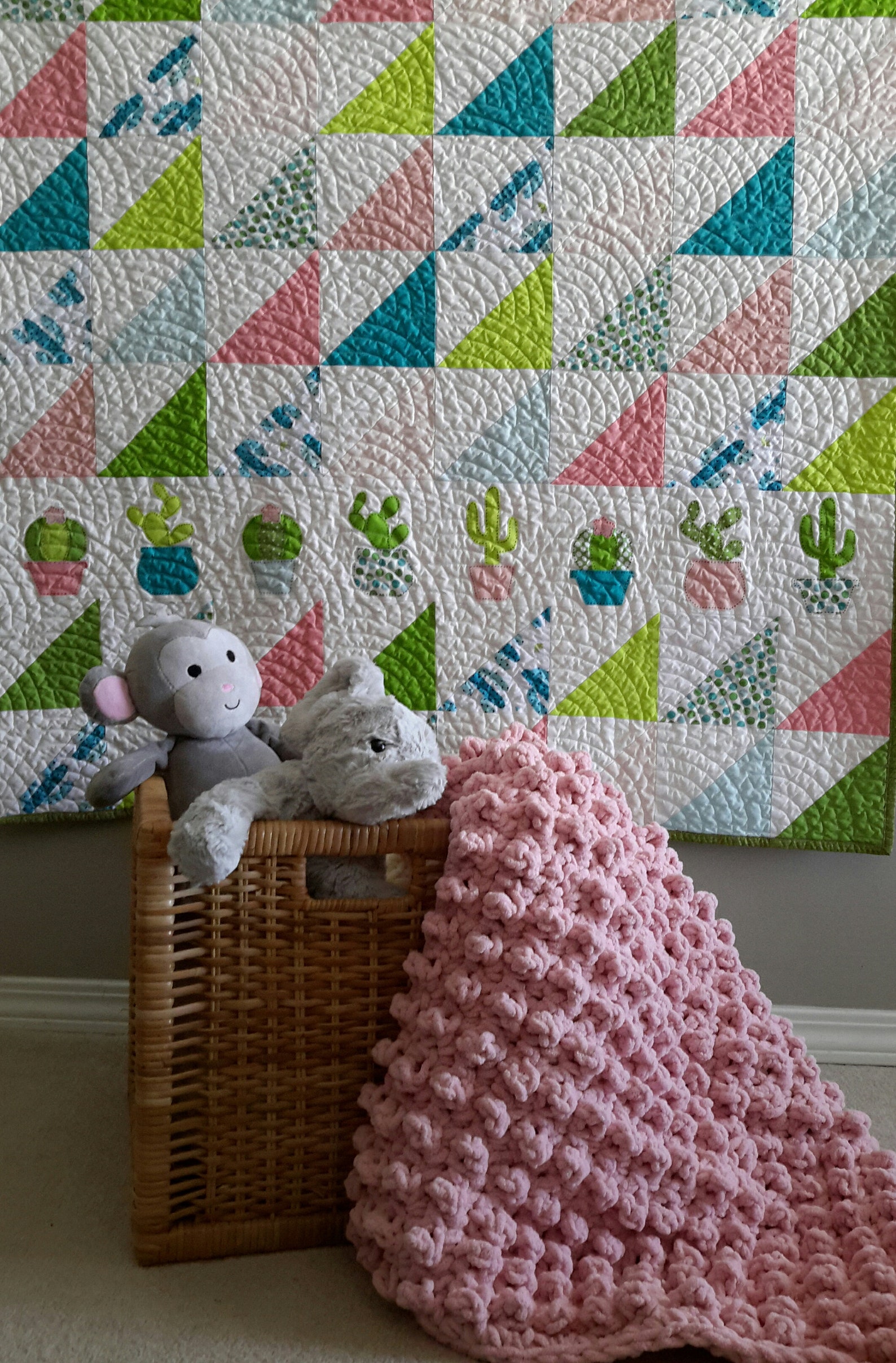 Cactus Baby Quilt for Sale Handmade Baby Quilt Ready to Etsy