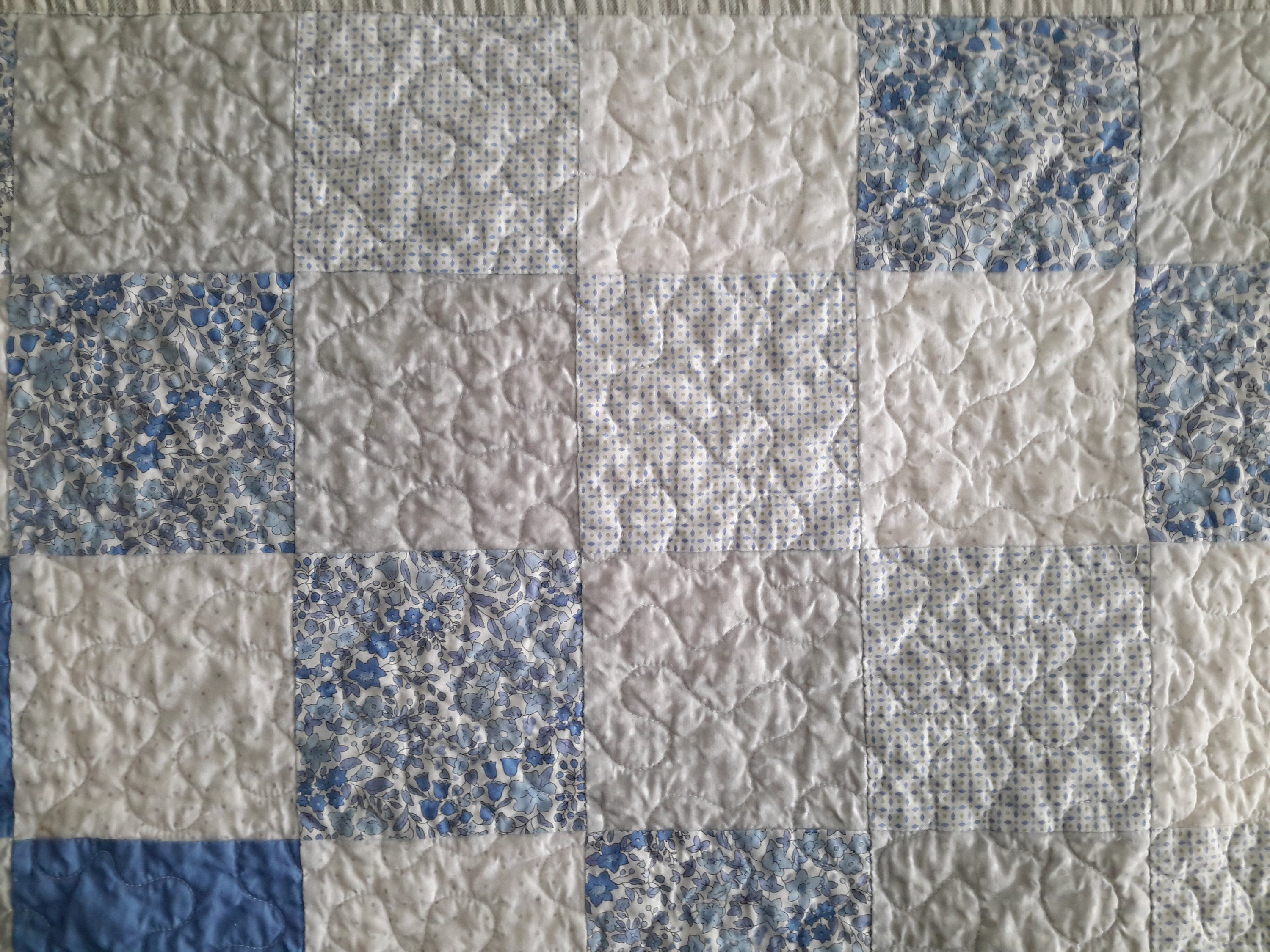 Blue and Gray Baby Quilt for Sale Baby Quilt Handmade Blue Etsy
