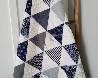 Toddler Quilt Handmade Baby Quilt Baby Blanket Sailboat Baby Quilt Baby Christmas Baby Shower Gift Nursery Bedding Baby Boy Quilt