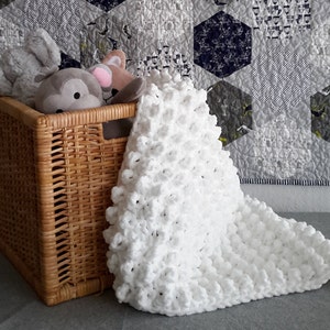 Baby Lovey Blanket Pattern Easy Chunky Baby Blanket Lovey Uses One Skein of Bernat Baby Blanket Yarn image 7