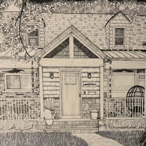Custom Pen and Ink House Portrait - Etsy