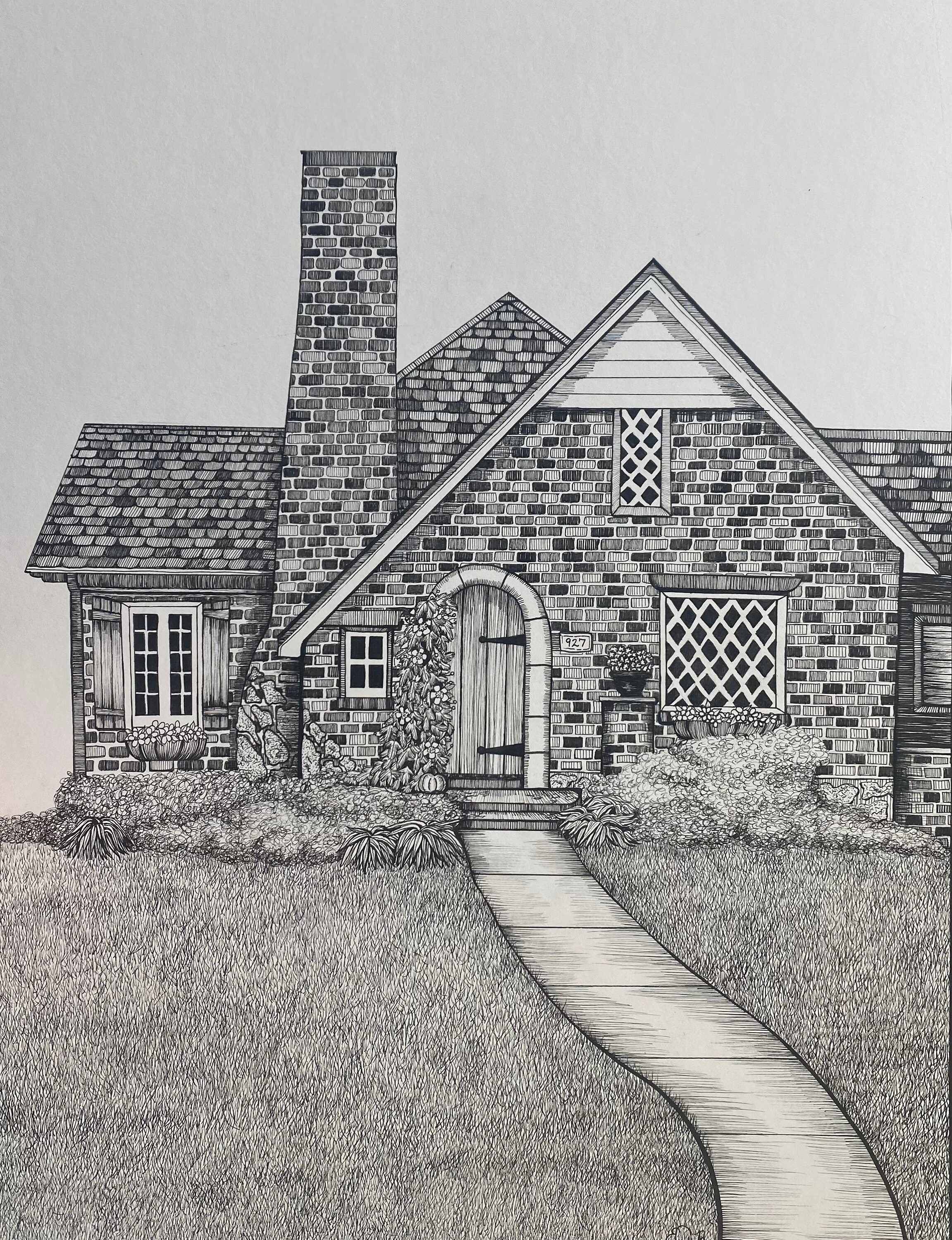 Custom Pen and Ink House Portrait - Etsy