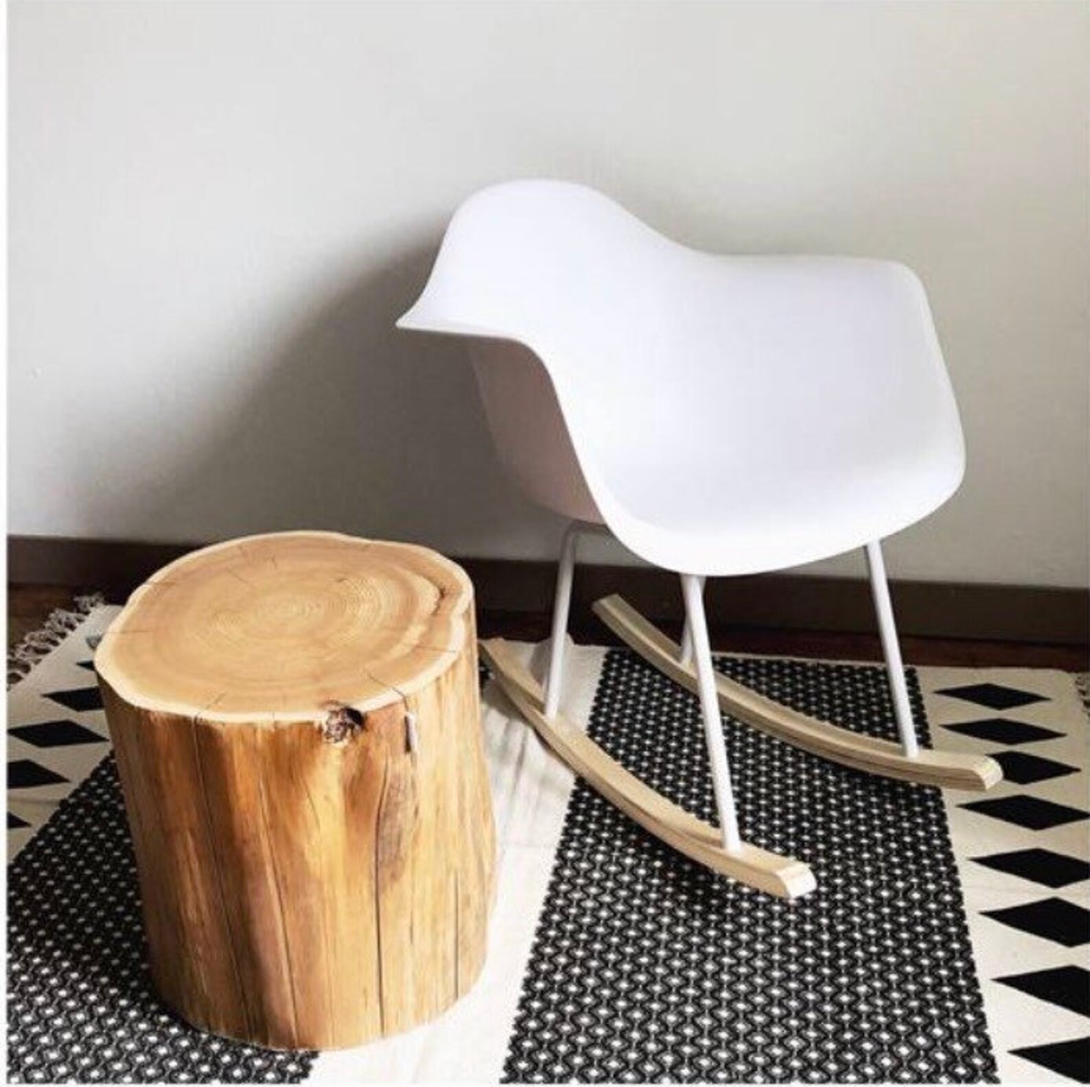 Extra large raw wood side table EMMA H40 cm Etsy