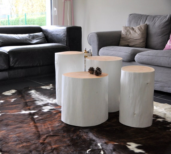 White tree trunk coffee table deals