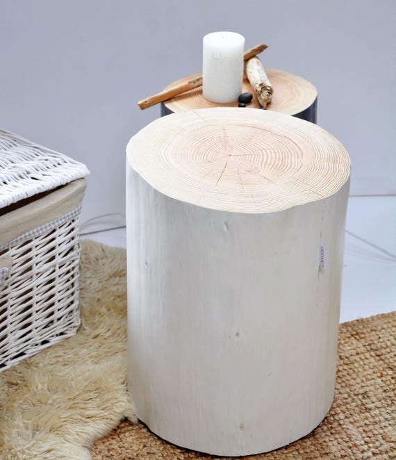 Items Similar To Emma White Tree Trunk Coffee Table Side