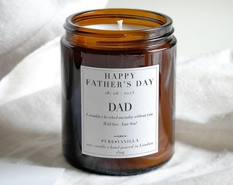 Happy Father's Day Personalised Soy Candle, fathers day gift, candle gifts, gifts for home, candles for dad, gifts for father, unique gift