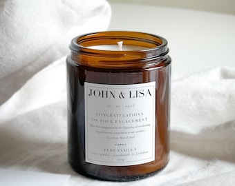 Personalized Engagement Soy Candle: Custom Couple's Gift