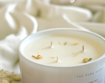 Jasmine 3-Wick Soy Candle: Handmade Scented Candle, 450g