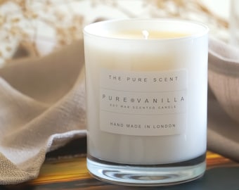 Pure Vanilla Soy Candle: Handmade Vegan Scented Candle
