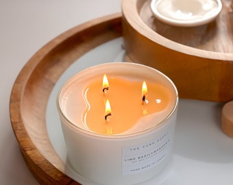 Lime Basil & Mandarin Soy Candle: Large 3-Wick, Handmade in London