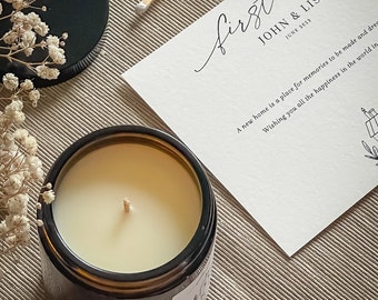 Personalized First Home Soy Candle, Housewarming Gift