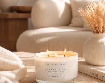 Large 3 Wick Soy Candle | Luxure Scented Candle | Hand Poured UK Home Fragrance