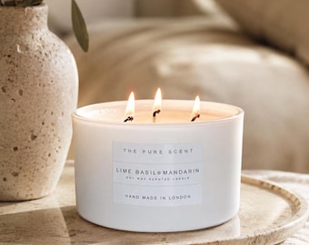 Large 3 Wick Soy Candle | Natural Home Fragrance, Hand-Poured in UK