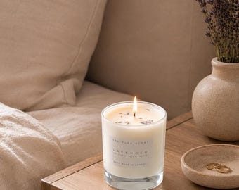 Medium Soy Candle | White Glass, Luxury Candle, Vegan Home Fragrance