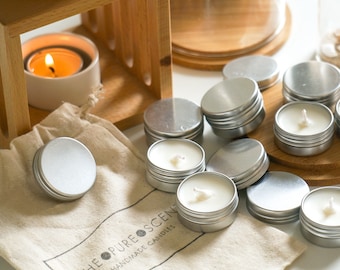 Handmade Unscented Soy Wax Tealights: Plastic-Free Candle Gifts