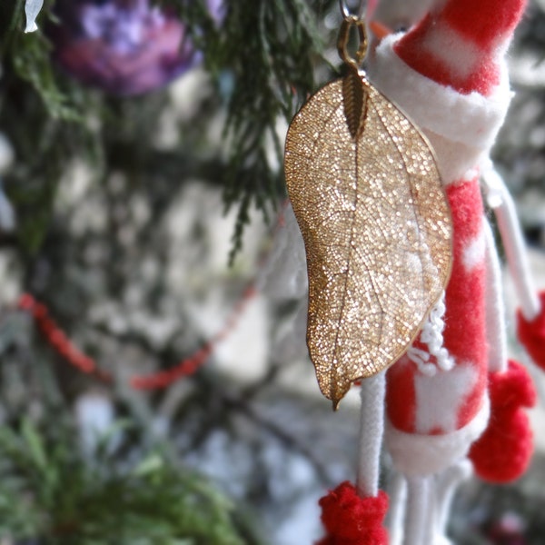 Gold Dipped Leaf Etsy