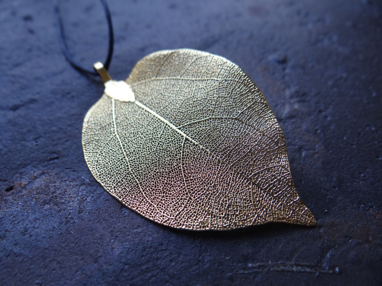 Natural Leaf // Real Leaf Necklace // Gold dipped pendant // Etsy