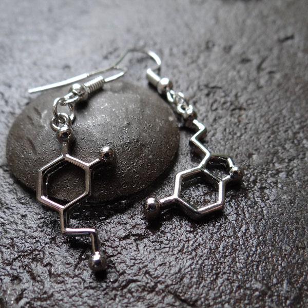 Mismatched // Serotonin and Dopamine Earrings // Scientist Gift // Chemistry // Biology // Molecules