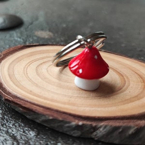 Red Toadstool Keyring with white spots