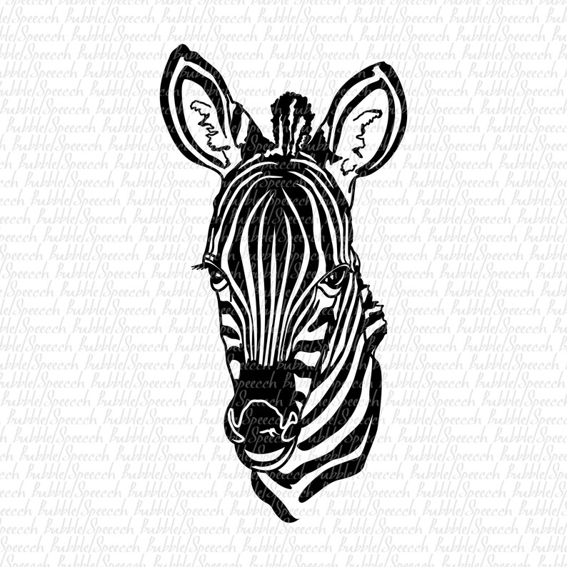 Black White Zebra Svg Clipart Realistic Ai Vector Art By Etsy