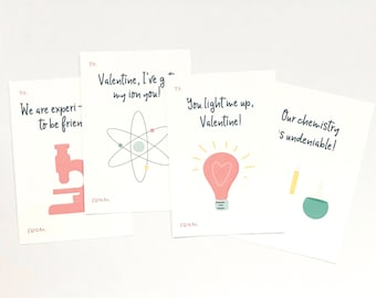 Science Valentines Day Card / Classroom Valentines / Printable Valentine Cards for Kids / Science Valentine Set / Kindergarten Valentines