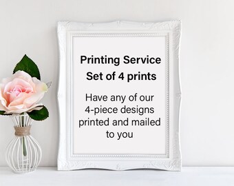 Printing service for set of 4 prints (Add-on item) - Have any of our 4-piece digital downloads printed and mailed to you