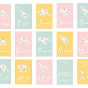 Cartes d’étape de bébé nouveau-nés, cadeau de thème imprimable de dinosaure pour la nouvelle maman ou la douche de chéri