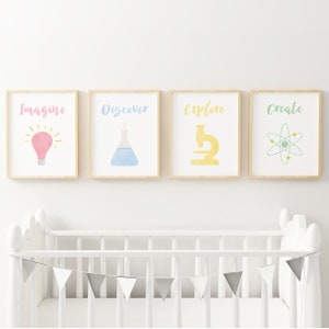 Playroom wall art, Science classroom decor, Science nursery decor, Science art prints, Science wall art, Gender neutral nursery decor