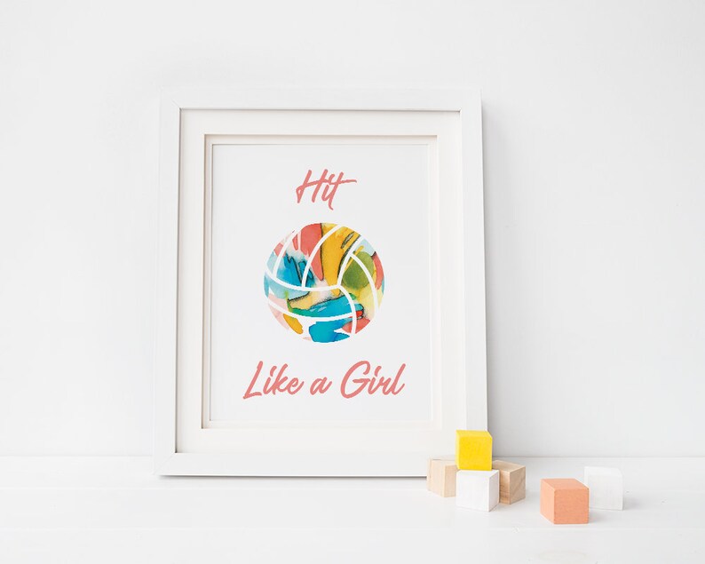 Volleyball Decor Art Print / Printable Sports Birthday Party Decorations / Volleyball Player Team Gift/ Girls Volleyball Poster Locker Decor image 4