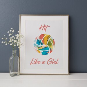 Volleyball Decor Art Print / Printable Sports Birthday Party Decorations / Volleyball Player Team Gift/ Girls Volleyball Poster Locker Decor image 7
