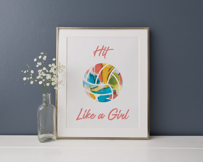 Volleyball Decor Art Print / Printable Sports Birthday Party Decorations / Volleyball Player Team Gift/ Girls Volleyball Poster Locker Decor image 7