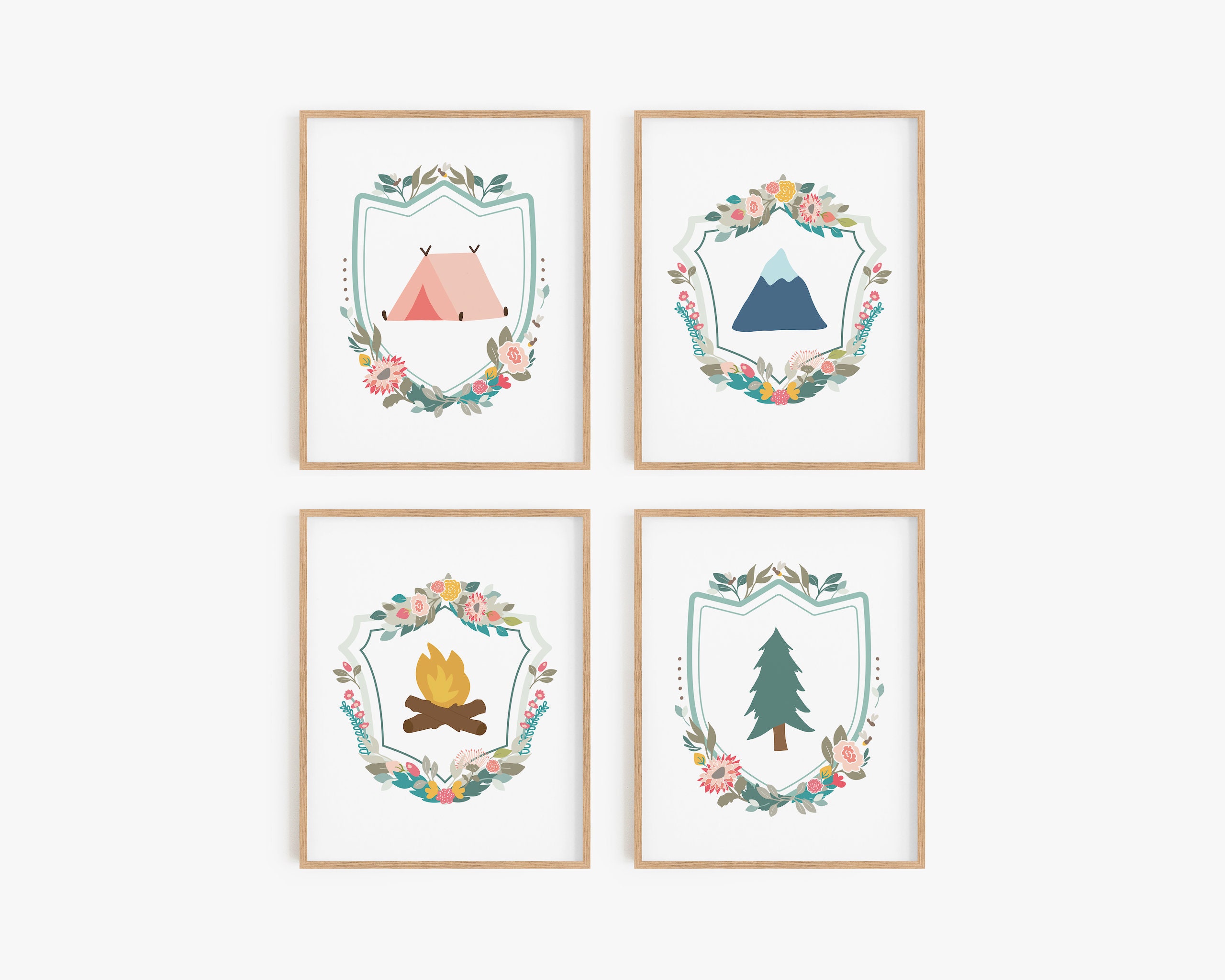 Camping nursery decor for girl Adventure theme kids bedroom Etsy