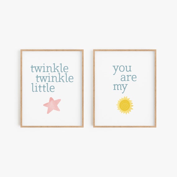 Baby Girl Nursery Art Set Printable Nursery Decor Nursery | Etsy