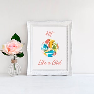 Volleyball Decor Art Print / Printable Sports Birthday Party Decorations / Volleyball Player Team Gift/ Girls Volleyball Poster Locker Decor image 6