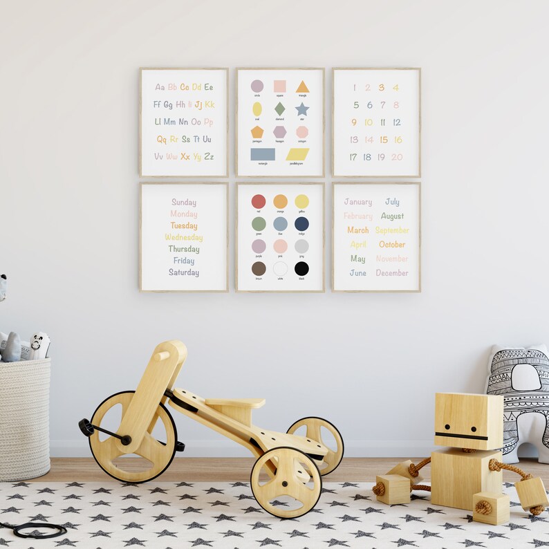 Educational Posters Kids Room Printable Wall Art Learning Etsy