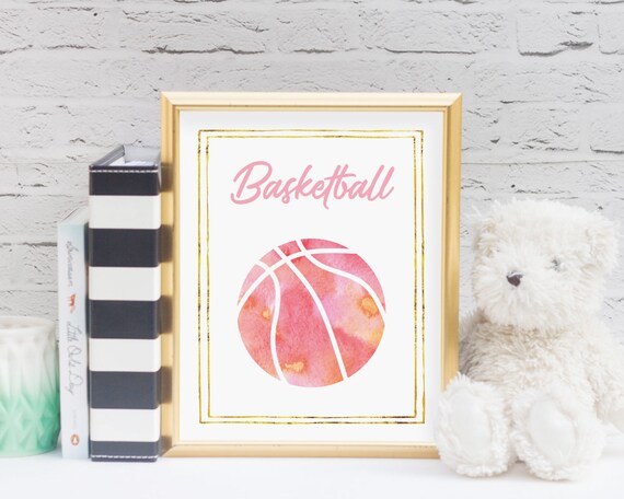 Girls Basketball Decor Printable Sports Art Basketball Etsy