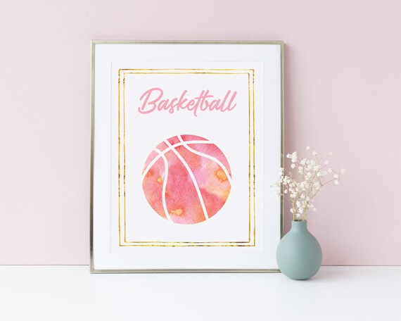 Girls Basketball Decor Printable Sports Art Basketball Etsy