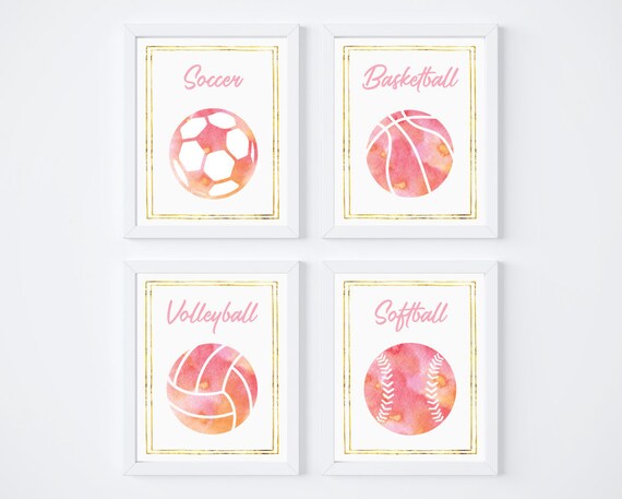 Girls Sports Prints Soccer Poster Basketball Printables Etsy