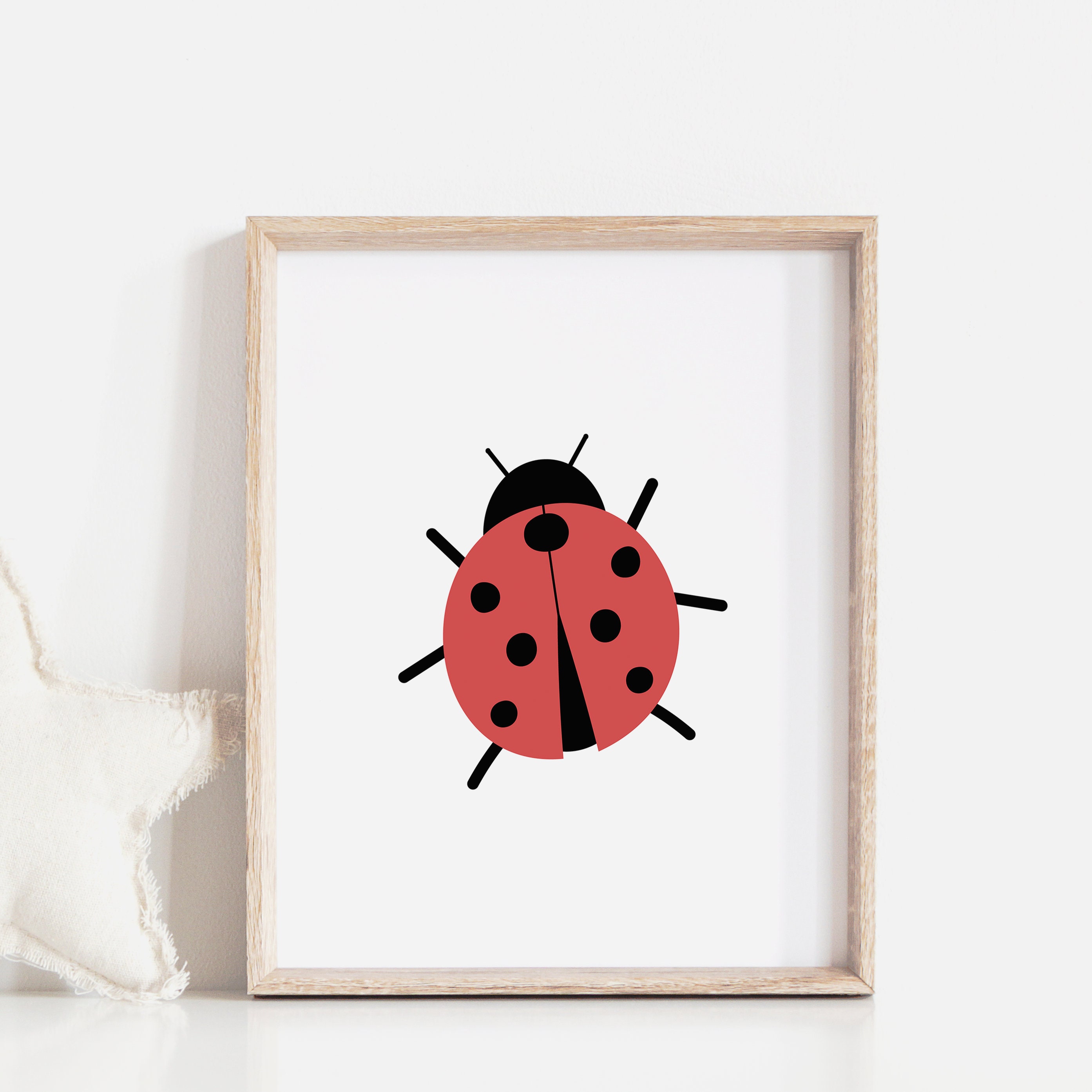 Ladybug Wall Art, Cute Bug Nursery Decor, Printable Art Instant ...