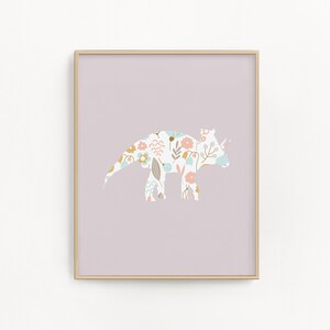 Triceratops print, Dinosaur art for girls, Dinosaur nursery decor, Kids room wall art printable, Dinosaur baby room, Purple dinosaur poster