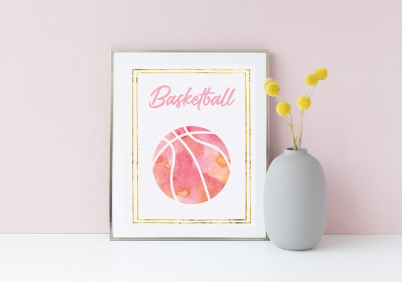 Girls Basketball Decor Printable Sports Art Basketball Etsy